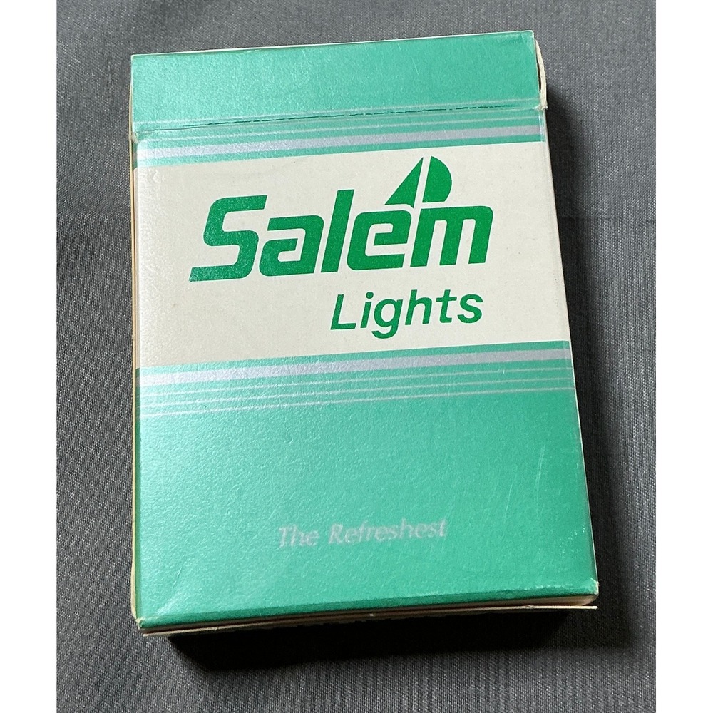 Vintage Salem Lights Playing Cards Poker Size Plastic Coated Made in USA Deck